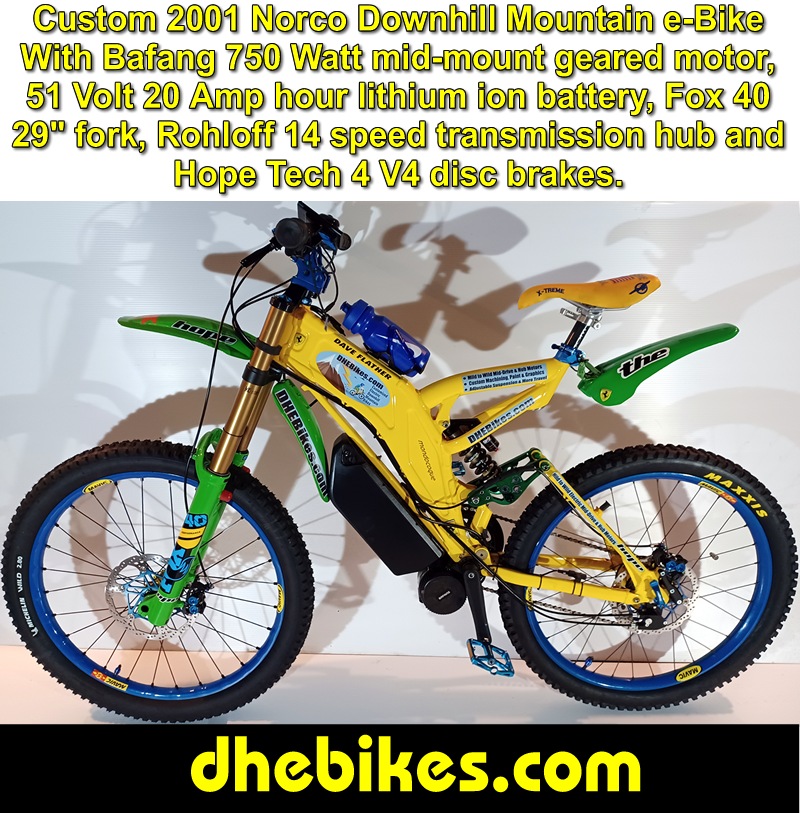 Men's custom 2001 Norco Electric Downhill Mountain Bike with over 10