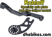 We offer all the spare parts for Rohloff hubs including specialty axle plates and interlocking disc brake caliper mounts